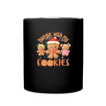 Hangin' With My Cookies Weihnachtslebkuchen - Tasse einfarbig - Schwarz - Vorne