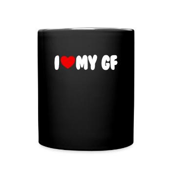 Ich liebe die passende Freundin meines GF Red Hear - Tasse einfarbig - Schwarz - Vorne