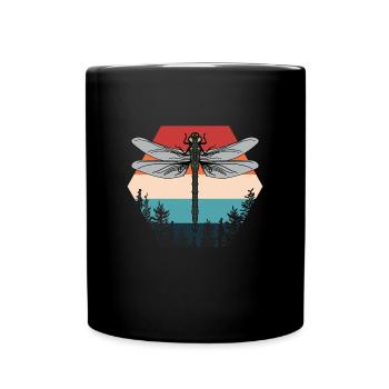 Retro Dragonfly Nature Insects - Full Colour Mug - black - Front