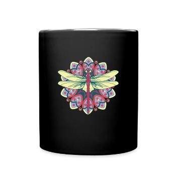 Colorful Dragonfly Nature Insects - Full Colour Mug - black - Front