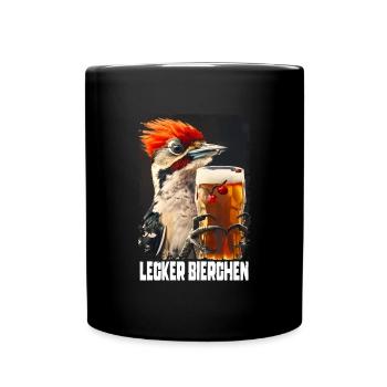Delicious Beer Woodpecker - Full Colour Mug - black - Front