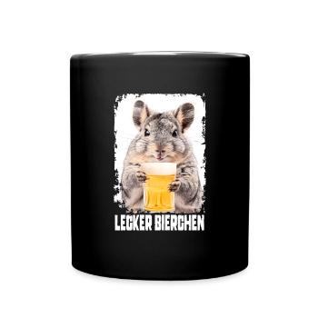 Lecker Bierchen Chinchilla - Tasse einfarbig - Schwarz - Vorne