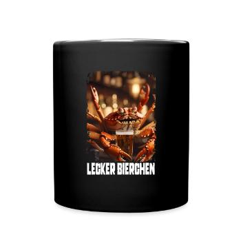 Lecker Bierchen Krabbe - Tasse einfarbig - Schwarz - Vorne