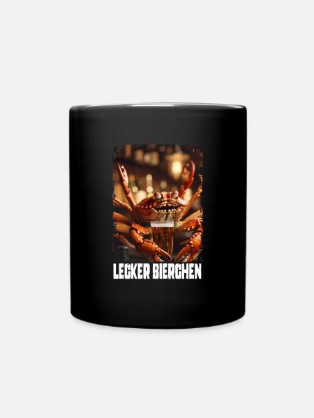 Lecker Bierchen Krabbe - Tasse einfarbig - Schwarz