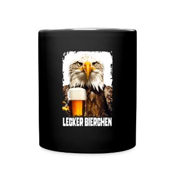 Lecker Bierchen Adler - Tasse einfarbig - Schwarz - Vorne