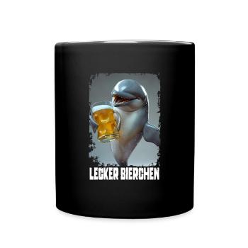 Délicieuse bière Dolphin - Mug uni - noir - Devant
