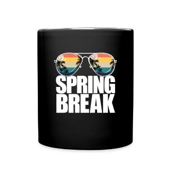 Frühlingsferien Retro Sunset Aviators Frühlingsfer - Tasse einfarbig - Schwarz - Vorne