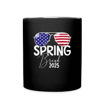 Spring Break 2025 Patriotische USA-Flagge Spring B - Tasse einfarbig - Schwarz - Vorne