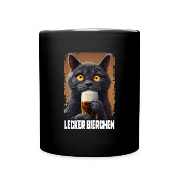 Lecker Bierchen Bussian Blue - Tasse einfarbig - Schwarz - Vorne