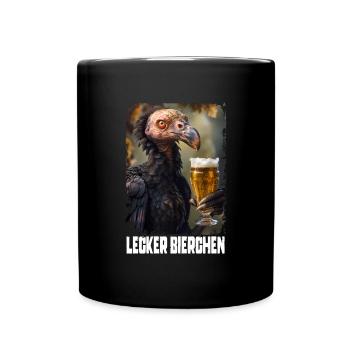 Lecker Bierchen Geier - Tasse einfarbig - Schwarz - Vorne