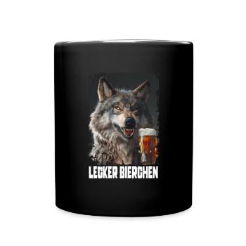 Delicious Beer Wolf - Full Colour Mug - black - Front