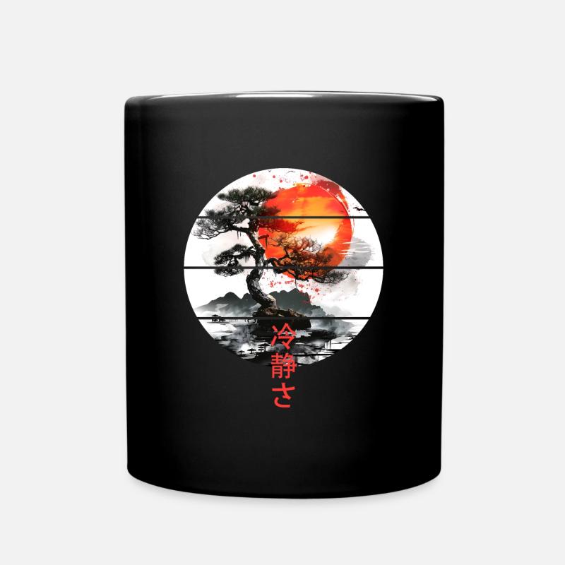 Bonsai Baum Calmness Japan Landschaft Aesthetic - Tasse einfarbig - Schwarz