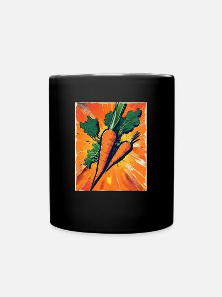 Möhre Mohrrübe Karotte Garten Vegan Vegetarier - Tasse einfarbig - Schwarz