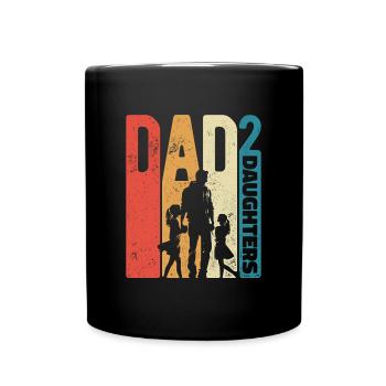 Dad Daughters Dad Tall 2 Retro Father's Day Gift - Full Colour Mug - black - Front