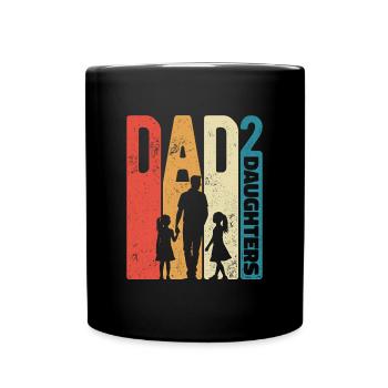 Father's Day Dad High 2 Dad Daughters Retro Gift - Full Colour Mug - black - Front