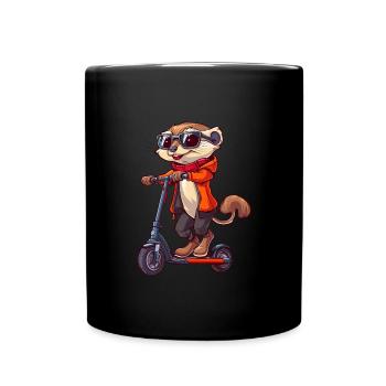 Meerkat Scooter - Full Colour Mug - black - Front