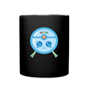 Süßer Saugroboter Staubsauger Kawaii - Tasse einfarbig - Schwarz - Vorne