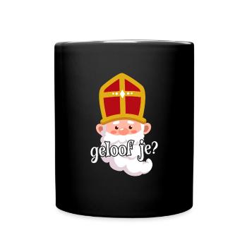 Sinterklaas Ich glaube an niederländische Weihnach - Tasse einfarbig - Schwarz - Vorne