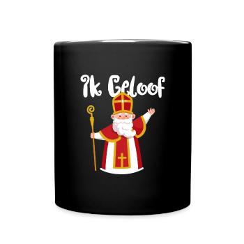 Sinterklaas Ik Geloof Ich glaube an niederländisch - Tasse einfarbig - Schwarz - Vorne