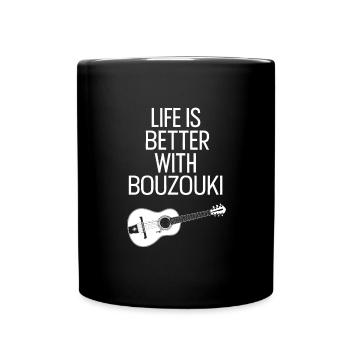Bouzouki Instrument Gift - Full Colour Mug - black - Front