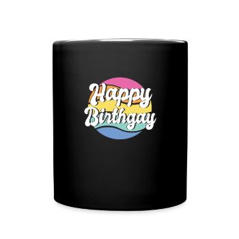 Happy Birthgay LGBTQ Farbenpracht - Tasse einfarbig - Schwarz - Vorne