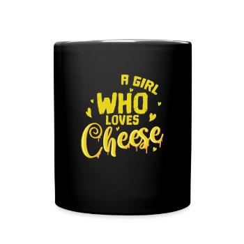 Käse Une fille qui aime le fromage - Mug uni - noir - Devant