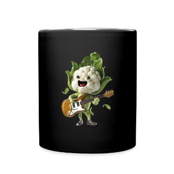 Blumenkohl Gitarre - Tasse einfarbig - Schwarz - Vorne