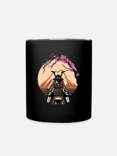 Samurai Fuji Japan Kämpfer Japanisch - Tasse einfarbig - Schwarz