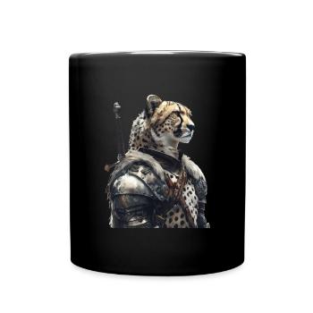 Gepard Ritter Mittelalter - Tasse einfarbig - Schwarz - Vorne
