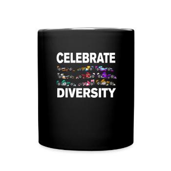 Feiern Sie Diversity Formula Racing, Rennwagenrenn - Tasse einfarbig - Schwarz - Vorne
