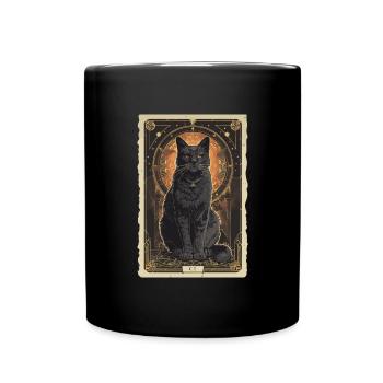 Katzengöttin Tarot - Tasse einfarbig - Schwarz - Vorne