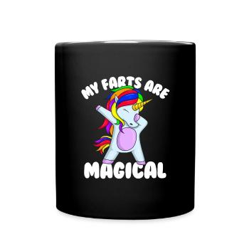 Meine Fürze sind ein magisches, peinliches Einhorn - Tasse einfarbig - Schwarz - Vorne
