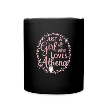 Athena Goddess Gift - Full Colour Mug - black - Front