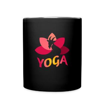 Ziegen Yoga Goat Yoga - Tasse einfarbig - Schwarz - Vorne