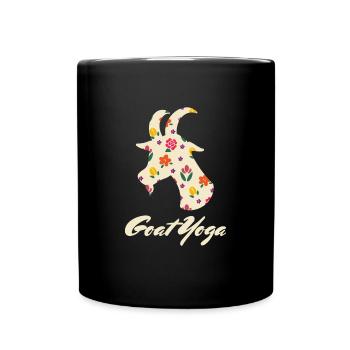 Goat Yoga Ziegen Yoga - Tasse einfarbig - Schwarz - Vorne