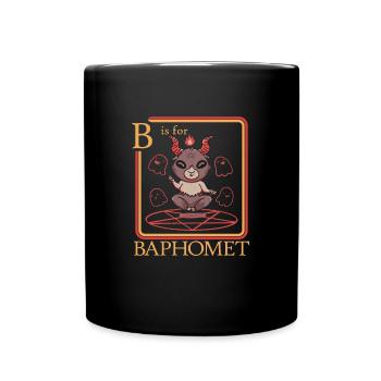 B steht für Baphomet-Dämonen-Okkulte-Teufel-Anbetu - Tasse einfarbig - Schwarz - Vorne