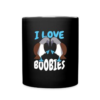 I Love Boobies Oiseau à pieds bleus - Mug uni - noir - Devant