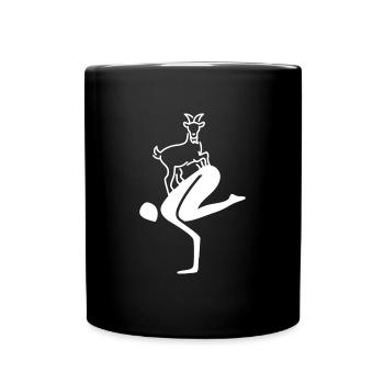 Ziegen Yoga Goat Yoga - Tasse einfarbig - Schwarz - Vorne