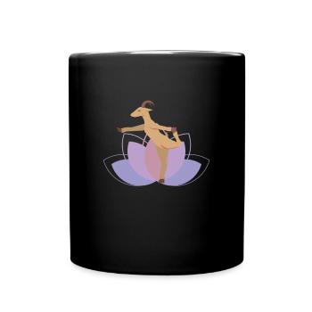 Lotus Ziegen Yoga Goat Yoga - Tasse einfarbig - Schwarz - Vorne