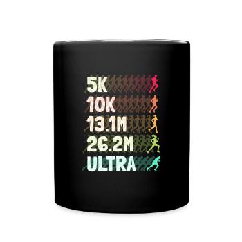 Ultramarathon Marathon Läufer Laufen - Tasse einfarbig - Schwarz - Vorne