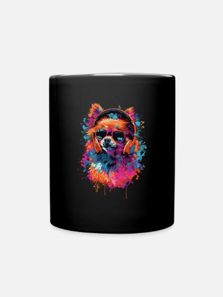 Pomeranian - Tasse einfarbig - Schwarz