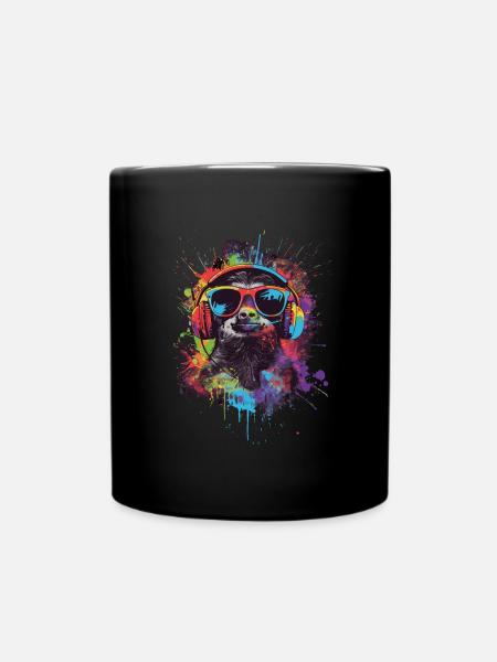 Faultier - Tasse einfarbig - Schwarz
