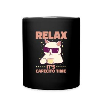 Cafecito Lover Drinking Cafecito Mix Cuban Coffee - Full Colour Mug - black - Front