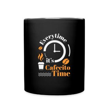 Cafecito Lover Drinking Cafecito Mix Cuban Coffee - Full Colour Mug - black - Front