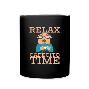 Cafecito Lover Drinking Cafecito Mix Cuban Coffee - Full Colour Mug - black - Front