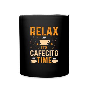 Cafecito Lover Drinking Cafecito Mix Cuban Coffee - Full Colour Mug - black - Front