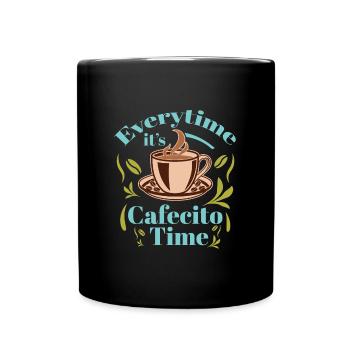 Cafecito Lover Drinking Cafecito Mix Cuban Coffee - Full Colour Mug - black - Front