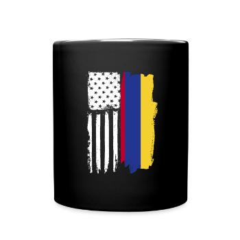 Kolumbien-amerikanische Flagge kolumbianischer Ame - Tasse einfarbig - Schwarz - Vorne