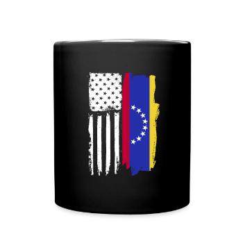 Venezuela-amerikanische Flagge Venezolanischer Ame - Tasse einfarbig - Schwarz - Vorne