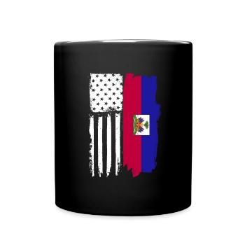 Haitianische amerikanische Flagge Stolze haitianis - Tasse einfarbig - Schwarz - Vorne